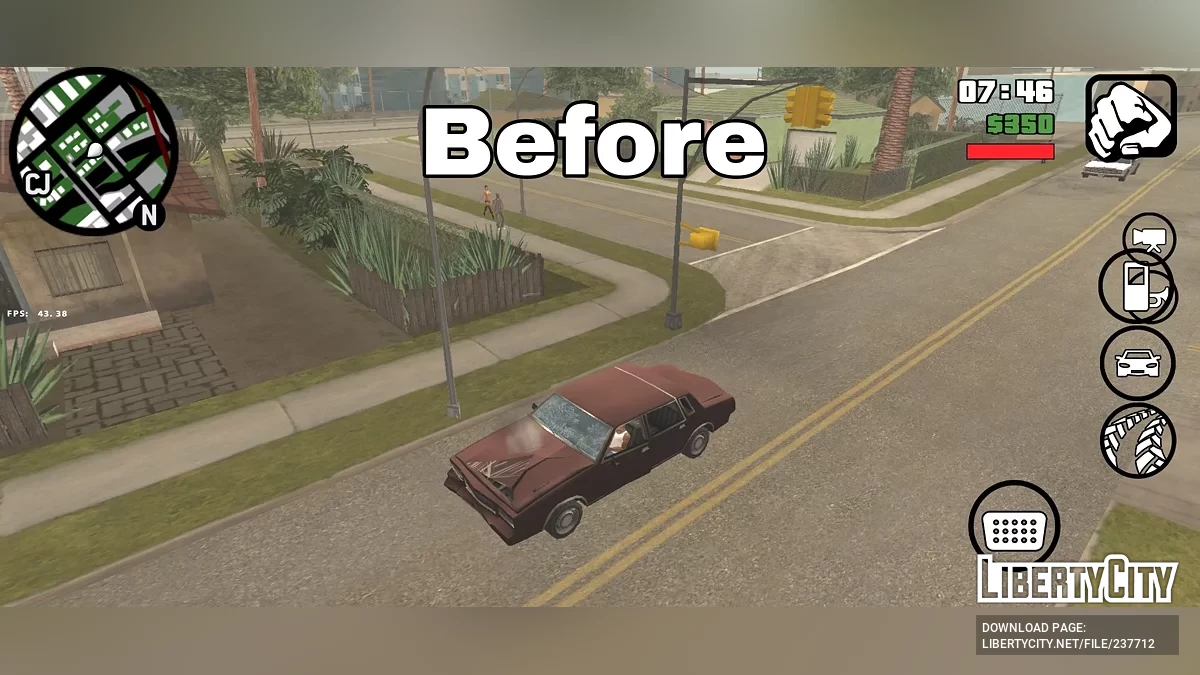 Переворот и починка машины / GTA San Andreas (iOS, Android)